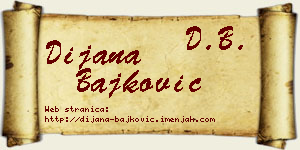 Dijana Bajković vizit kartica